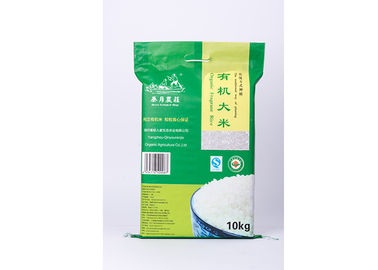 China Bolsos de empaquetado del arroz seguro con el material 10kg 58 cm * tamaño de los PP Bopp de la manija de 36 cm proveedor