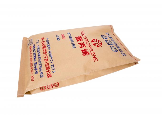 Bolsa de papel sola/doble cosida del cemento del plástico laminado, bolsas de papel del sellado caliente