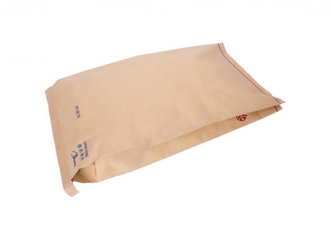 Bolsa de papel sola/doble cosida del cemento del plástico laminado, bolsas de papel del sellado caliente