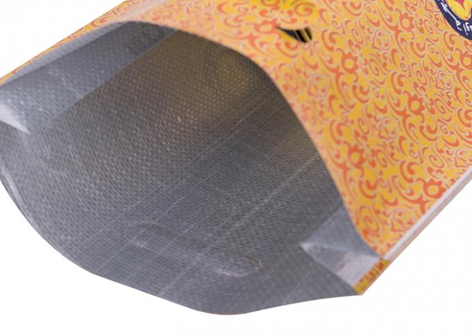 Sacos tejidos PP laterales de la laminación de los bolsos del papel de aluminio del escudete con la costura del hilo de la manija