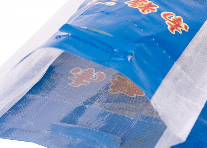 Las bolsas de plástico tejidas PP para empaquetar, bolsos plásticos impresos del arroz del escudete lateral