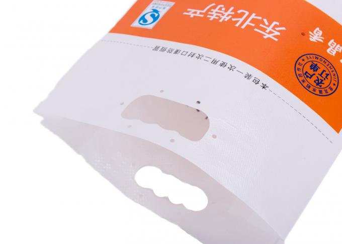 El bolso plástico blanco del embalaje del arroz, tela tejida/no tejida de los PP cubrió bolsos del acondicionamiento de los alimentos con la manija