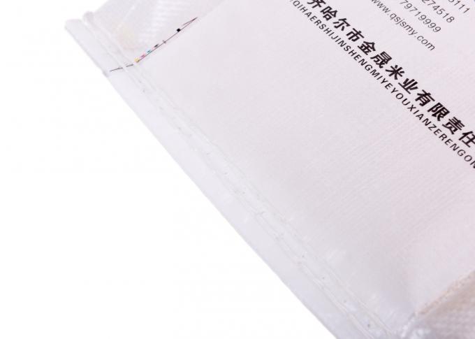 El bolso plástico blanco del embalaje del arroz, tela tejida/no tejida de los PP cubrió bolsos del acondicionamiento de los alimentos con la manija