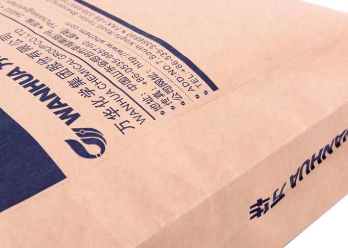Las bolsas de papel planas de Kraft de la categoría alimenticia, hoja tejida Pp del sellado caliente del embalaje empaquetan 25 kilogramos