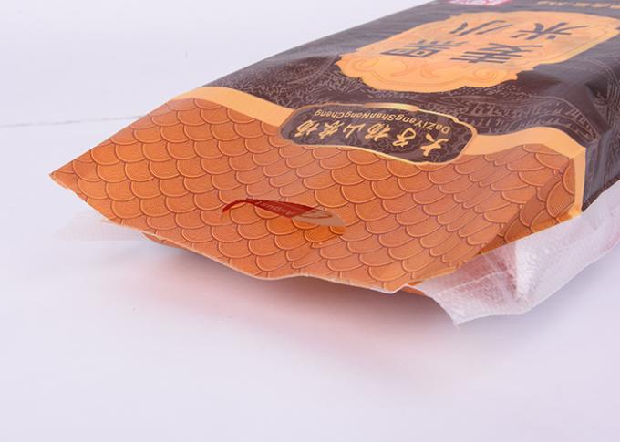 Bolsos tejidos PP impresos color del arroz del polipropileno con el lado transparente del escudete