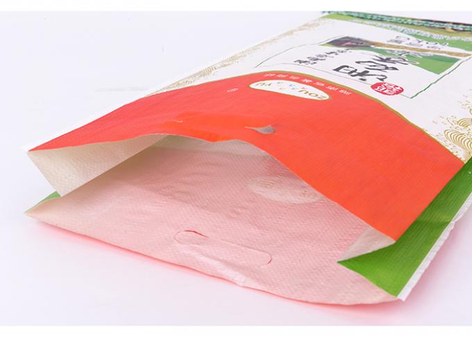 Bolsos de empaquetado tejidos PP del arroz con el doble de la manija que imprime el peso de carga 10kg