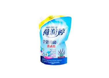 China El bolso del detergente para ropa de Coted de la película de OPP, soldando en caliente se levanta la bolsa con el canalón proveedor