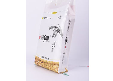 China Bolsos de empaquetado del arroz blanco con el hilo 5kg de aislamiento de costura 48 cm * tamaño de 23 cm proveedor