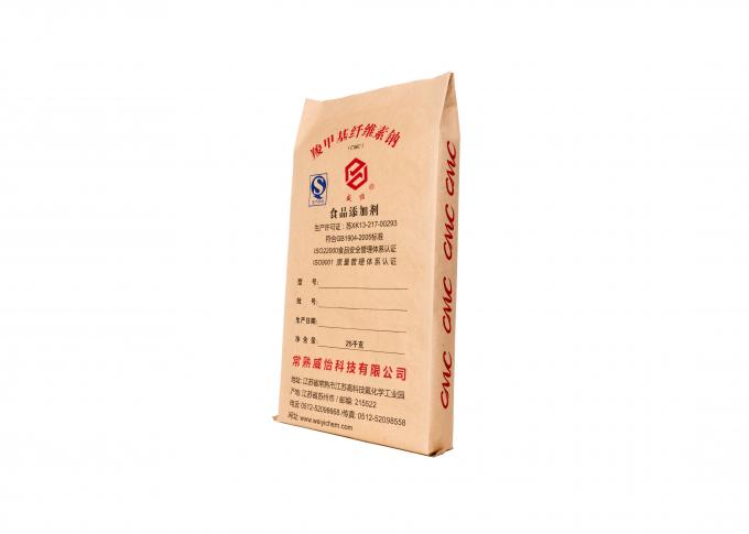 Bolsas de papel resistentes inferiores cosida/del bloque de Brown para embalar de las sustancias químicas/de los materiales de la comida