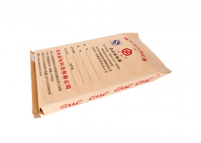 Bolsas de papel resistentes inferiores cosida/del bloque de Brown para embalar de las sustancias químicas/de los materiales de la comida