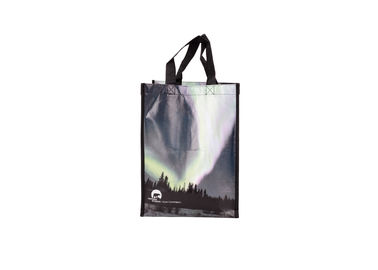Bolsos de compras reciclados no tejidos laminados, bolsos de compras al por menor promocionales manejados