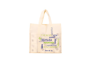 Bolsos de ultramarinos reutilizables impresos aduana al por mayor con el material tejido del paño